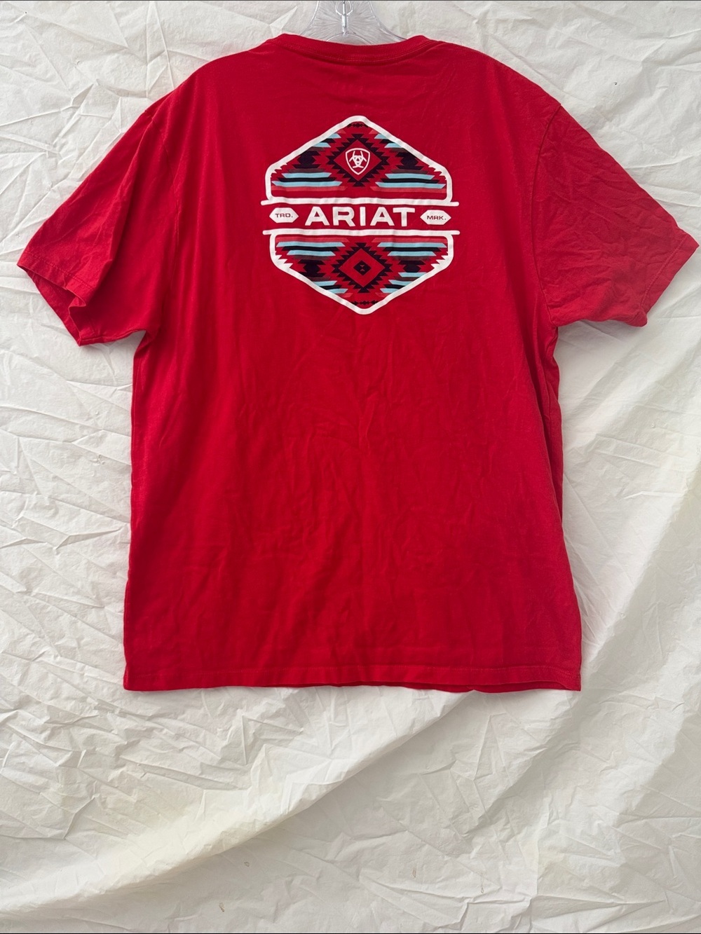 Ariat Red Short-Sleeve Tee with Southwestern Back Graphic